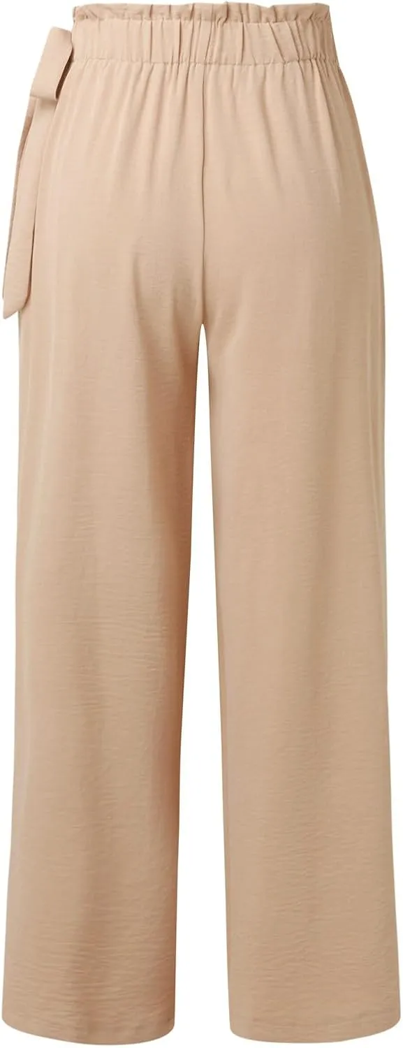 Womens Dress Pants Trousers Straight Leg Summer Low Rise Linen Cotton, Womens Pants Trendy Work Plus Size