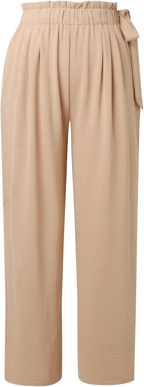 Womens Dress Pants Trousers Straight Leg Summer Low Rise Linen Cotton, Womens Pants Trendy Work Plus Size