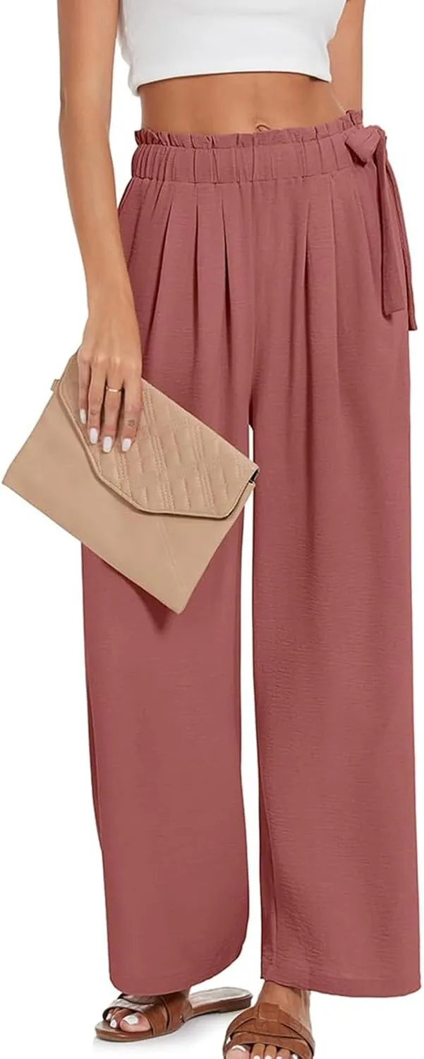 Womens Dress Pants Trousers Straight Leg Summer Low Rise Linen Cotton, Womens Pants Trendy Work Plus Size