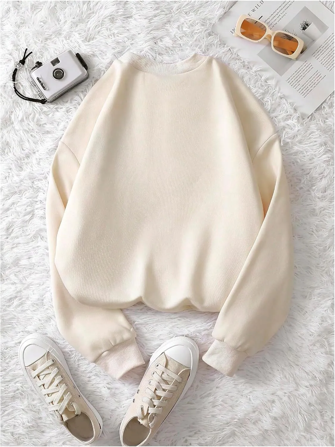 Women's Letter Print Graphic Sweatshirt Crewneck Long Sleeve Drop Shoulder Fall Tops