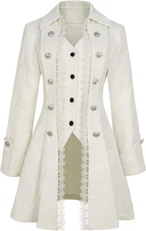 Women's Renaissance Gothic coat medieval pirate steampunk vest jacket