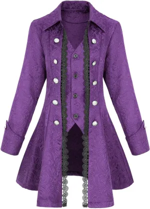 Women's Renaissance Gothic coat medieval pirate steampunk vest jacket