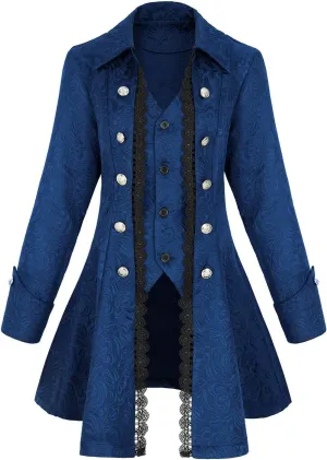 Women's Renaissance Gothic coat medieval pirate steampunk vest jacket