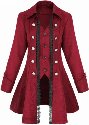 Women's Renaissance Gothic coat medieval pirate steampunk vest jacket