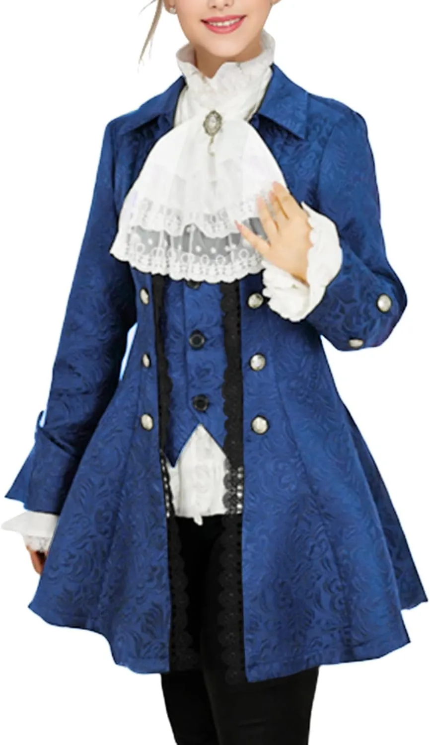 Women's Renaissance Gothic coat medieval pirate steampunk vest jacket
