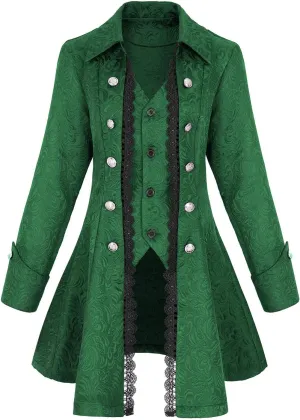 Women's Renaissance Gothic coat medieval pirate steampunk vest jacket