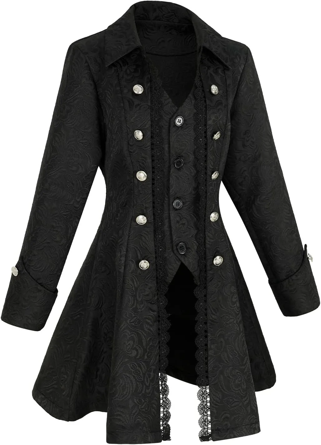 Women's Renaissance Gothic coat medieval pirate steampunk vest jacket