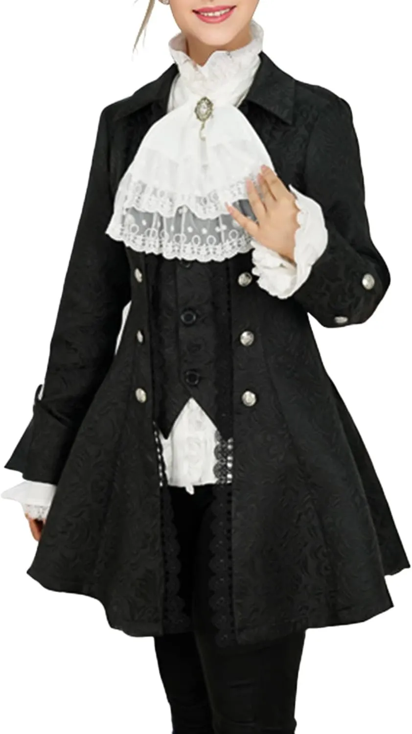 Women's Renaissance Gothic coat medieval pirate steampunk vest jacket