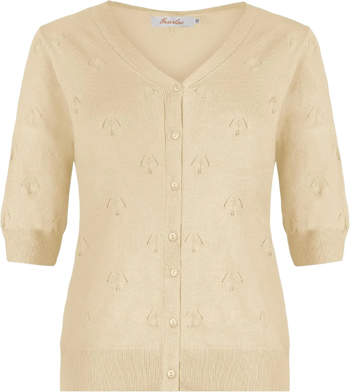 Women's Short Sleeve V Neck Shrugs Button Down Knit Cropped Cardigan Sweater Tops