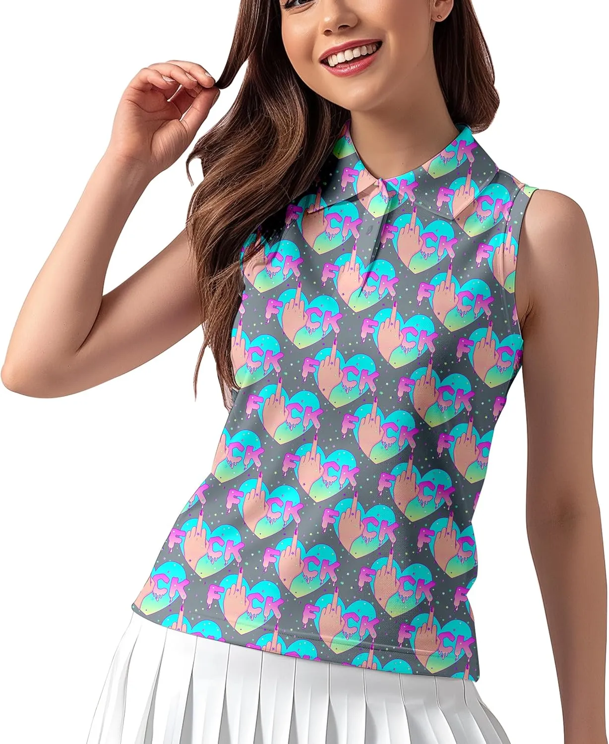 Womens Sleeveless Golf Shirt Quick Dry Athletic Tank Tops Ladies Casual Summer Golf Wear