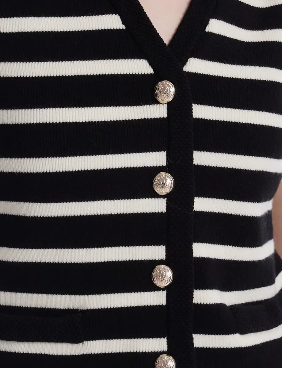 Women's Sleeveless V Neck Knit Sweater Vest Cardigan Button Front Going Out Tops for Women