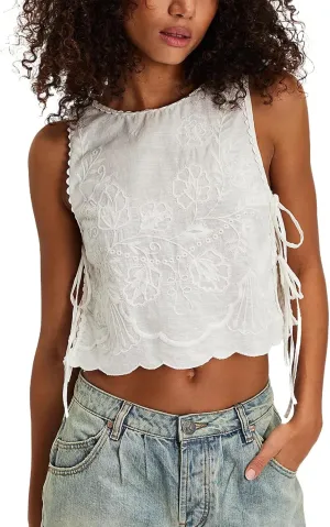 Y2k Women Tie Side Tank Top Crop Cute Sleeveless Lace Up Loose Vest Split Square Neck Going Out Shirts Summer