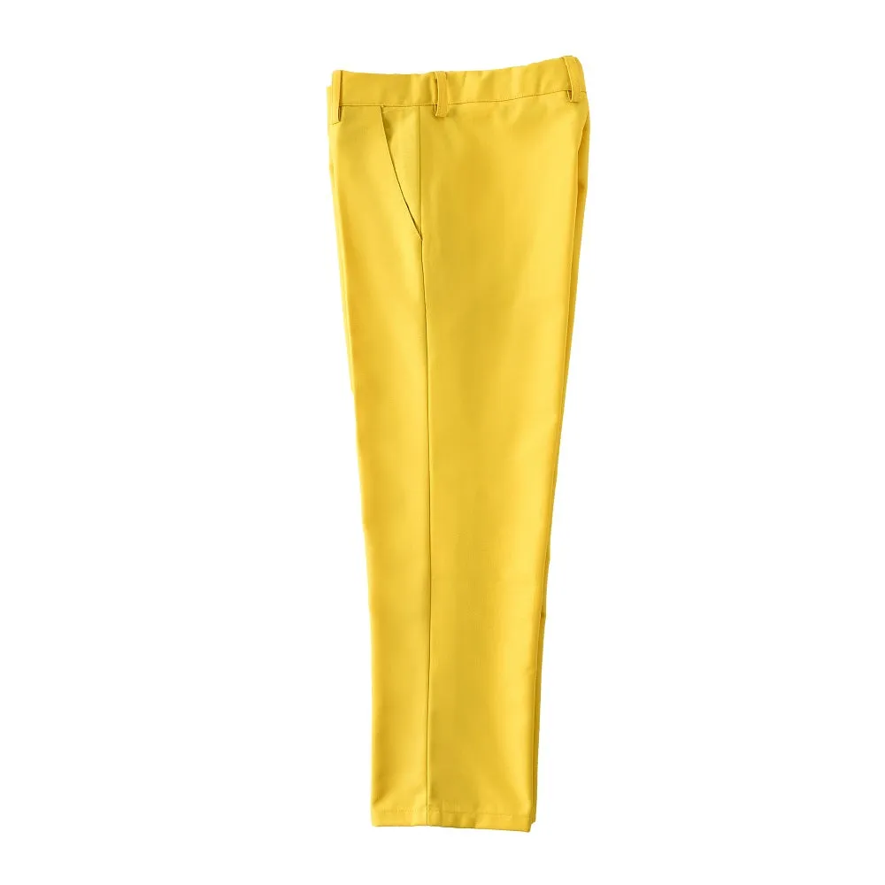 Yellow Classic 4 Piece Boy's Suits With Vest Pants Shirt Tie