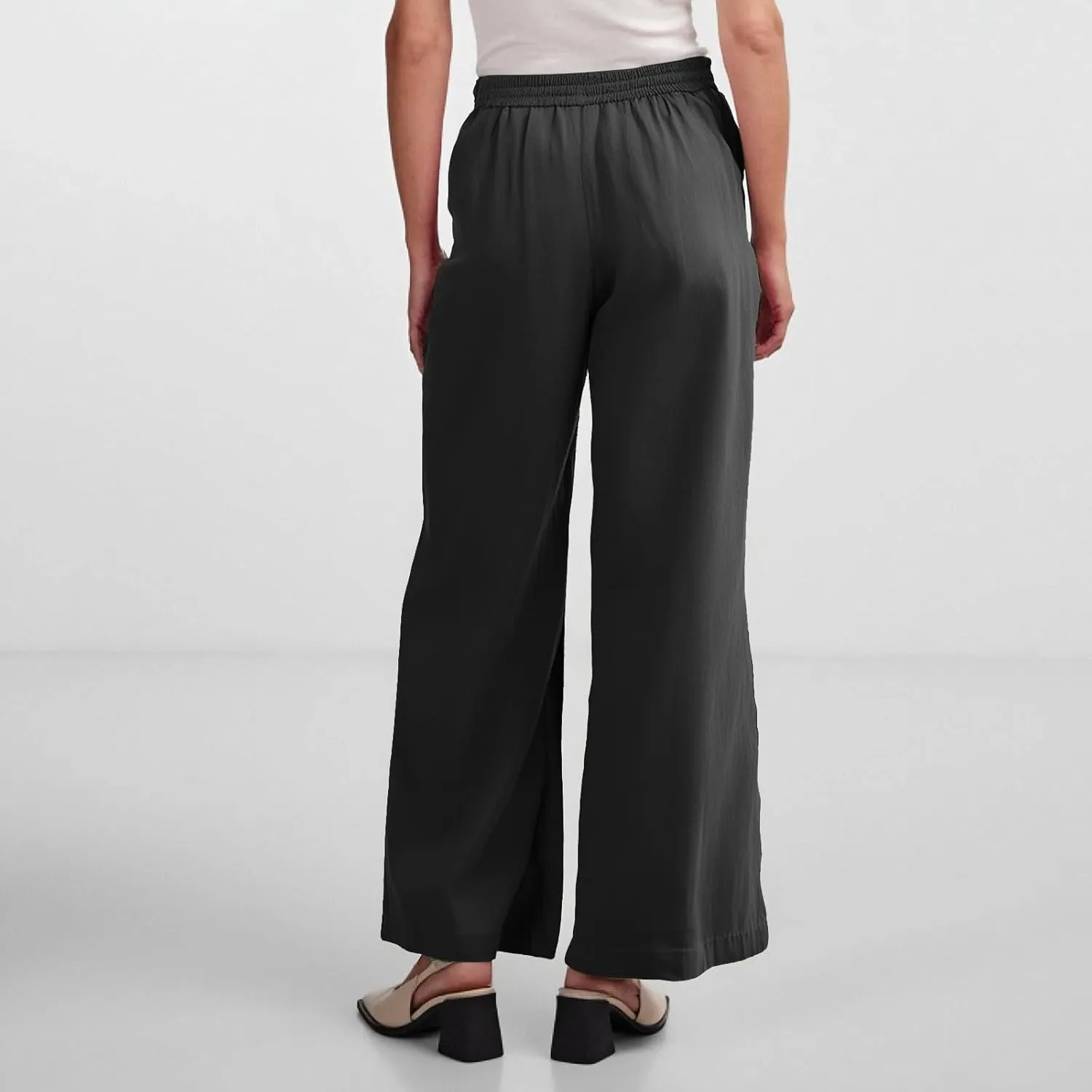 Yoga Pants with Pockets for Women High Waisted Flowy, Khaki Pants Cotton Linen Cargo Trousers Wide Leg Summer
