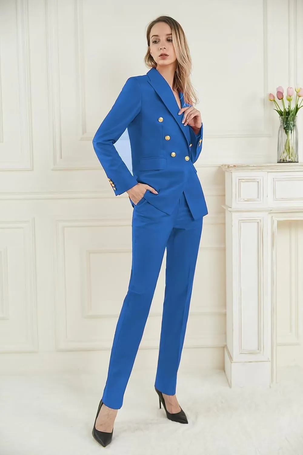 YUVUXE 2 Piece Suit Women Pantsuits Wedding Tuxedos Party Wear Suits Formal Business Suits